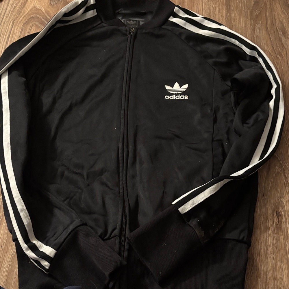 adidas Originals Black and White Trefoil Track Jacket